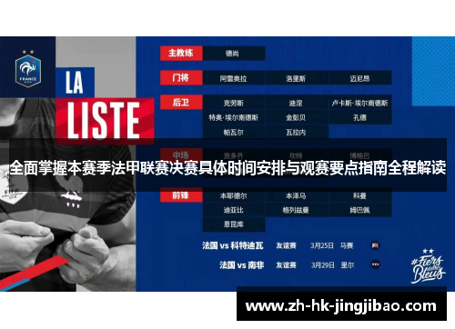 全面掌握本赛季法甲联赛决赛具体时间安排与观赛要点指南全程解读 全面掌握本赛季法甲联赛决赛具体时间安排与观赛要点指南全程解读