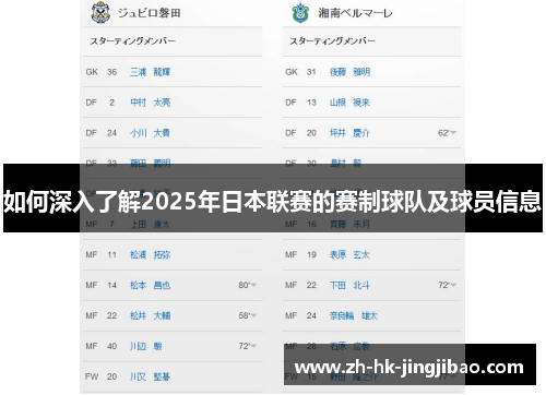 如何深入了解2025年日本联赛的赛制球队及球员信息 如何深入了解2025年日本联赛的赛制球队及球员信息